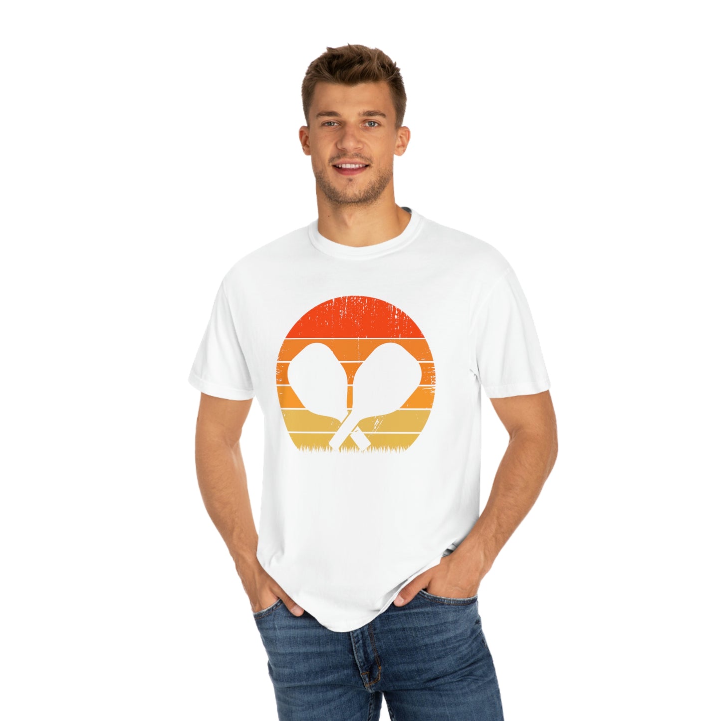 Simple Retro Pickleball Player Gradient Design Tshirt