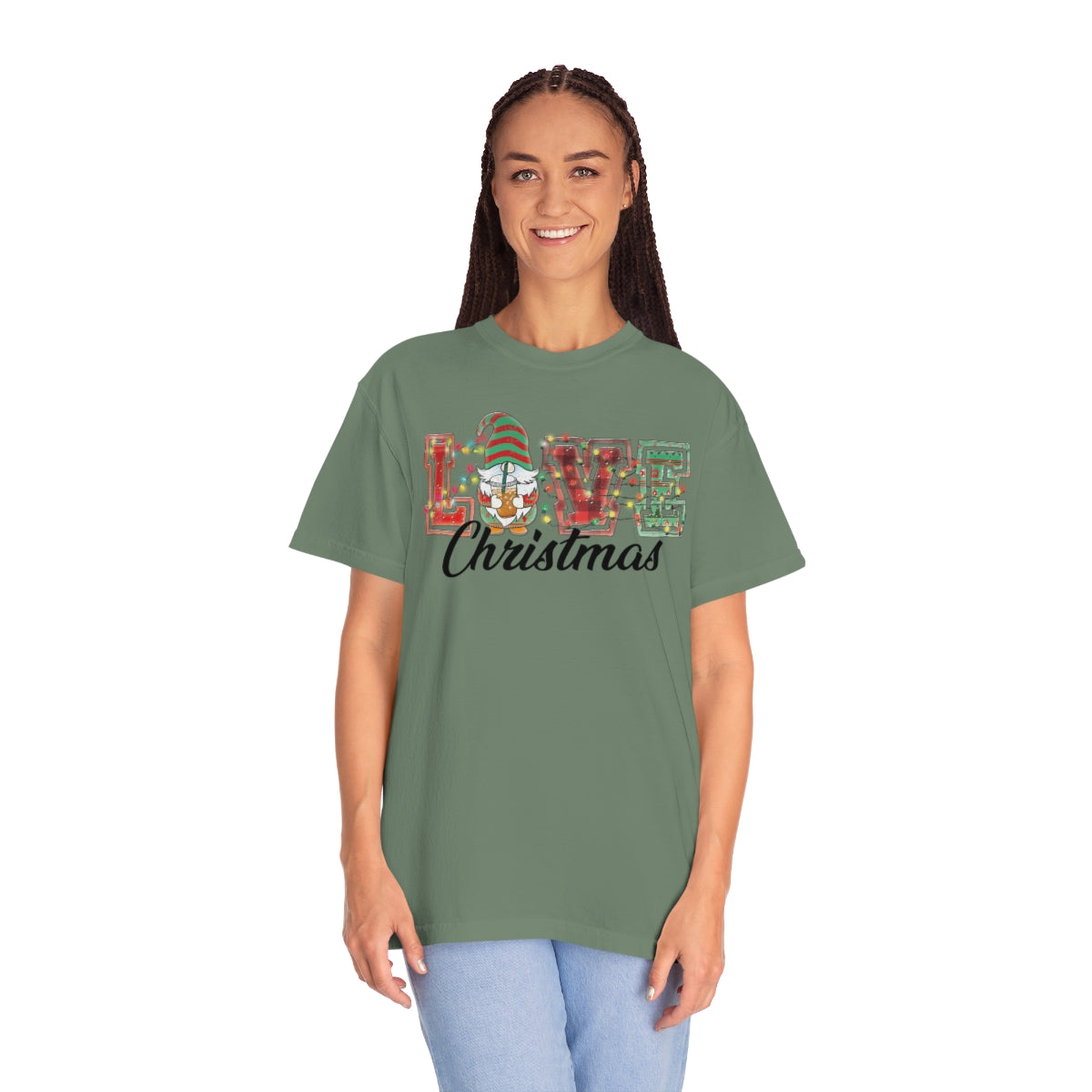 Love Christmas Cute Gnome Lights Christmas Tshirt