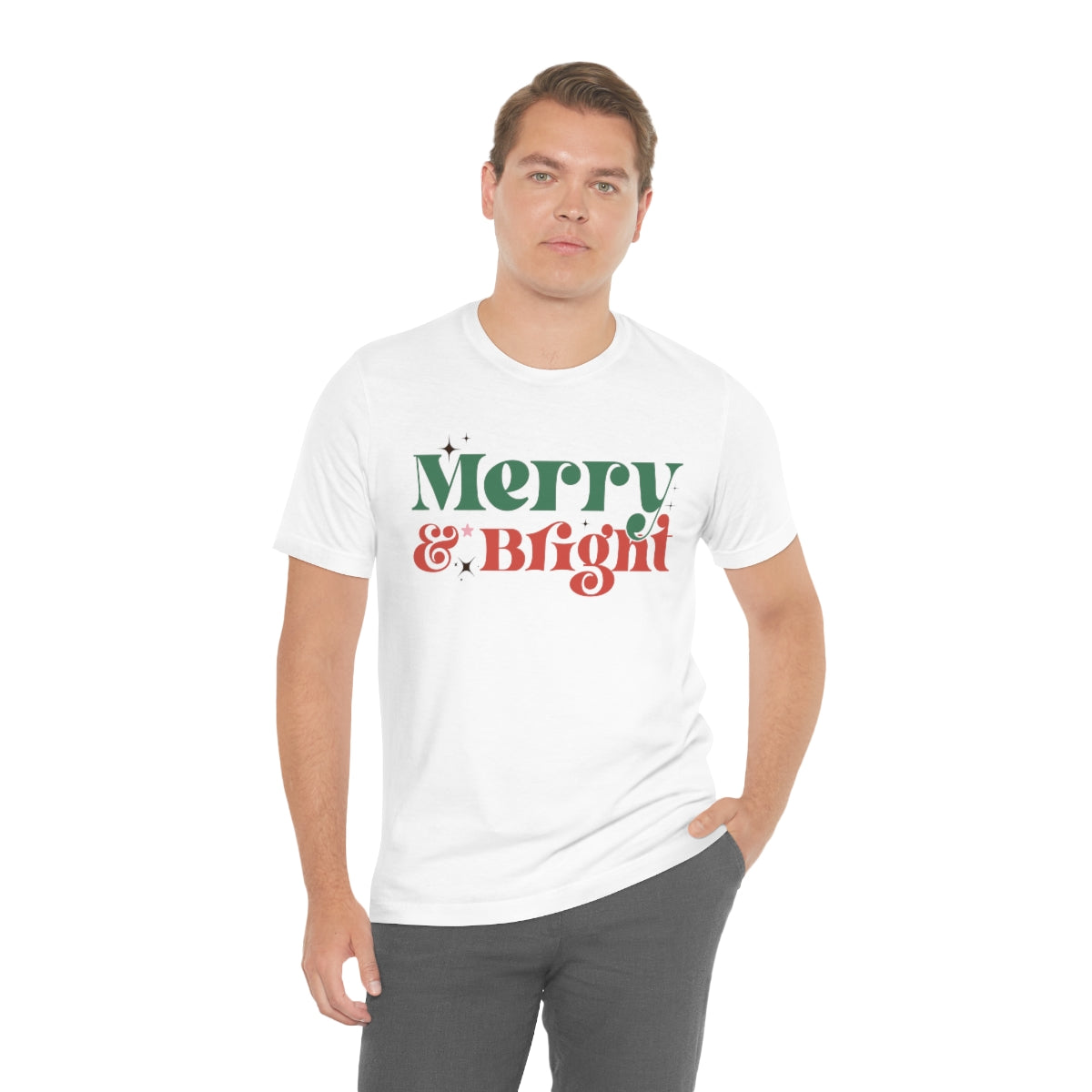 Retro Merry & Bright Vintage Style Christmas Xmas Holiday Tshirt