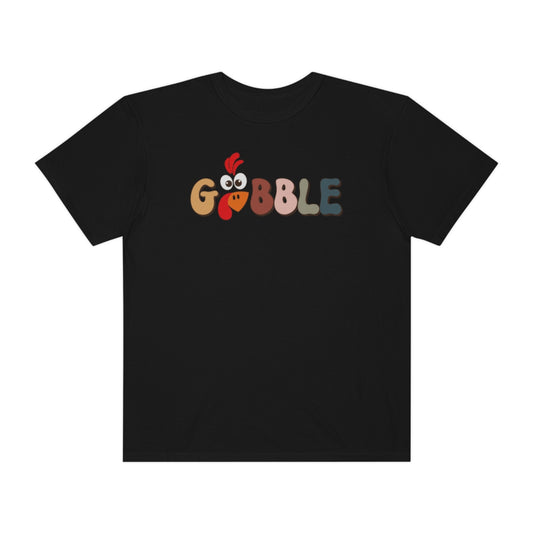 Gobble Turkey Face Retro Thanksgiving TShirt