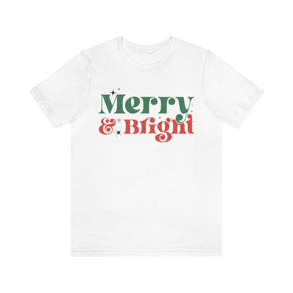 Retro Merry & Bright Vintage Style Christmas Xmas Holiday Tshirt