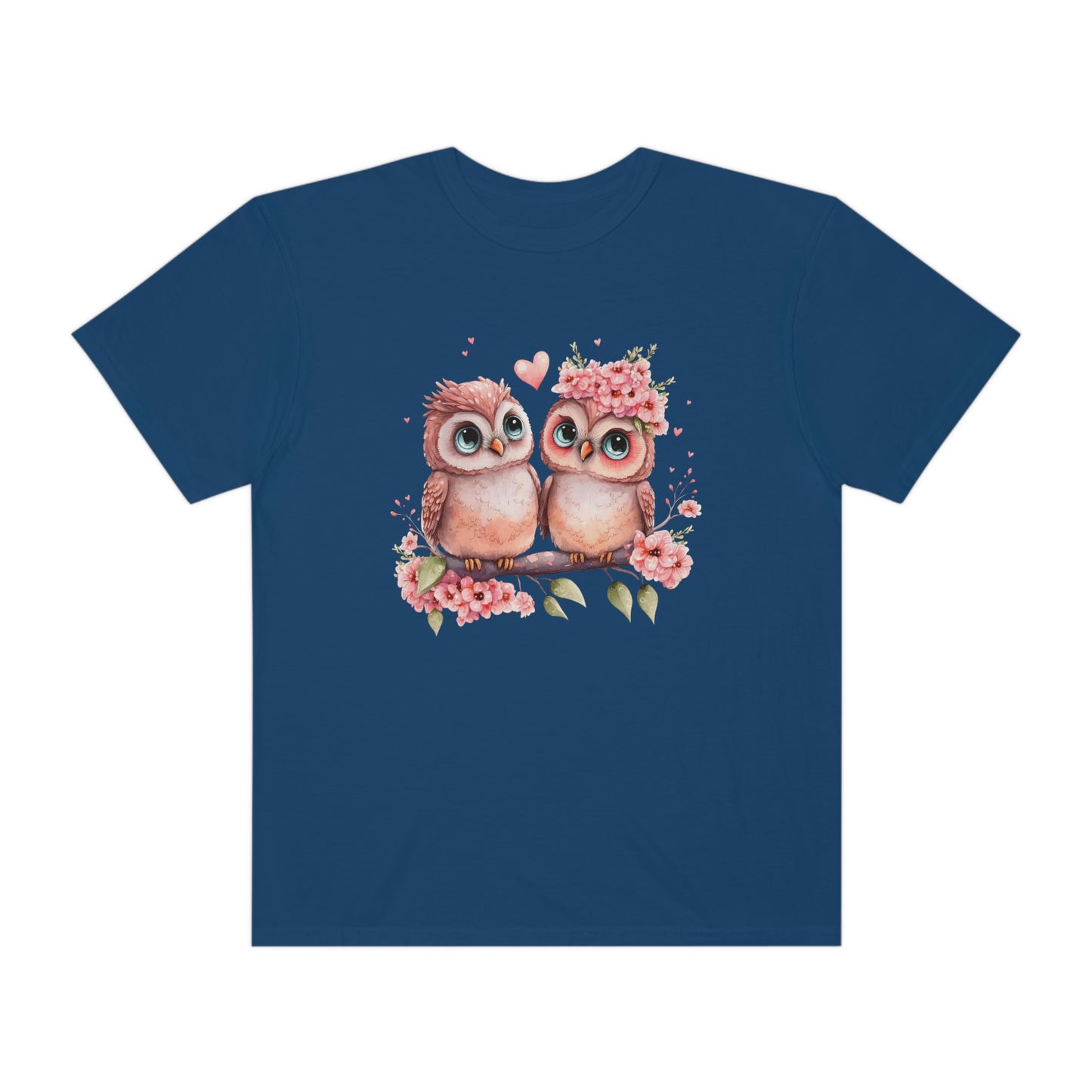 Adorable Valentines Day Owl Couple on Branch Tshirt