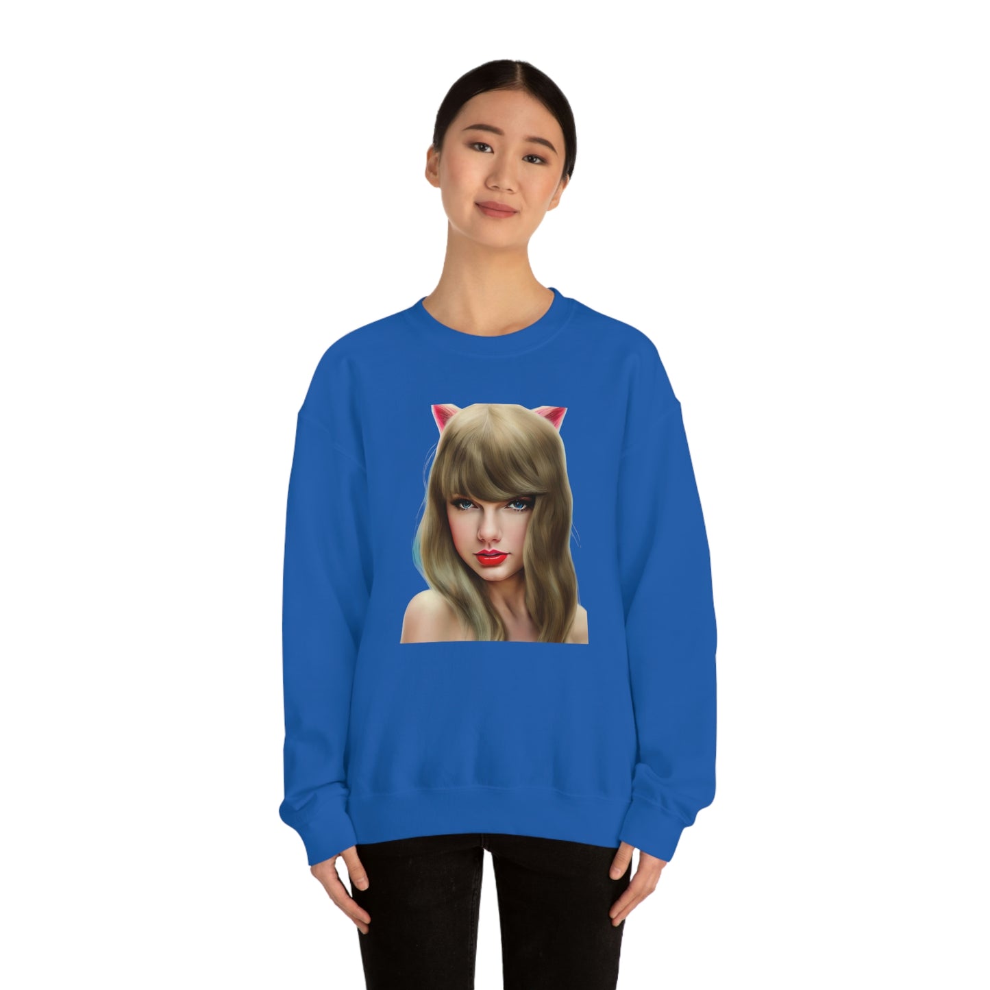 Taylor Swift Cat Ears T Swift Taylor Swift Merch Fan Swifty Gift Crewneck Sweatshirt