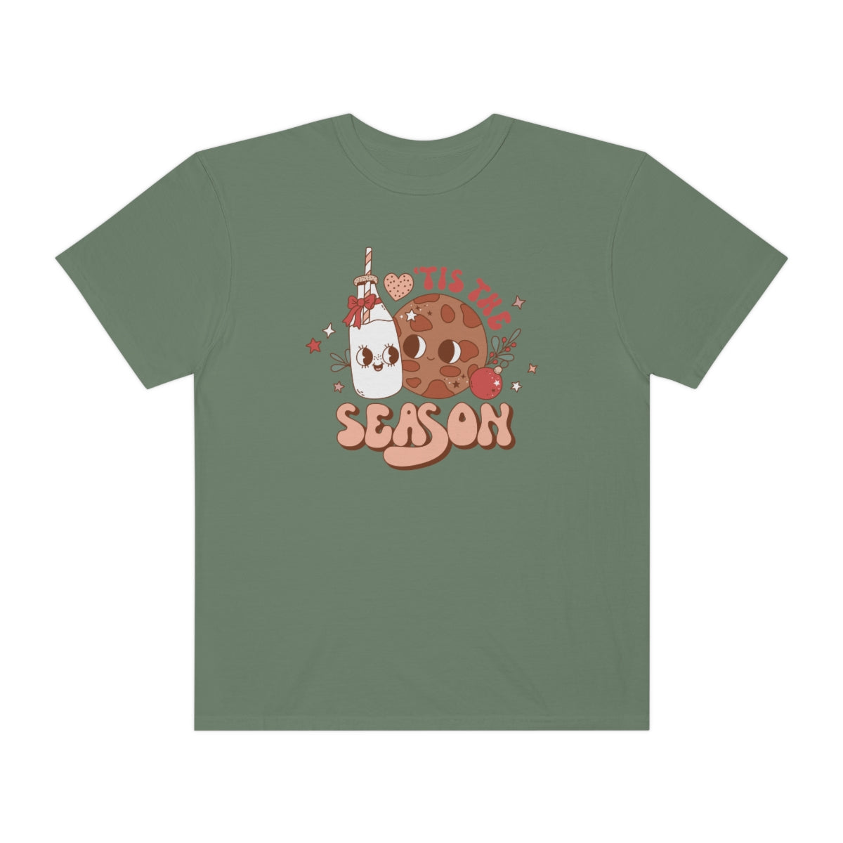 'Tis the Season Milk & Cookies Retro Vintage Christmas TeeShirt