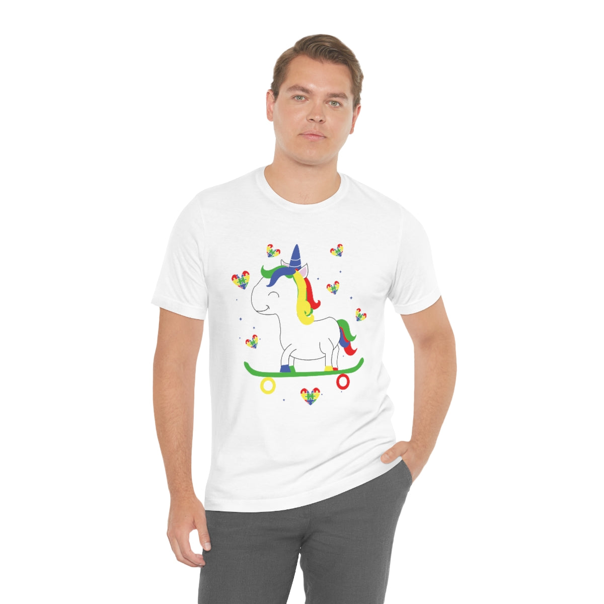 Cute Skateboarding Unicorn Autism Awareness Tshirt