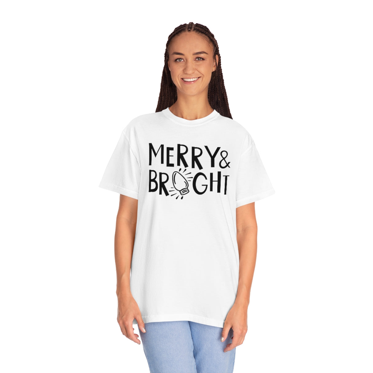 Merry & Bright Cute Lights Christmas Holiday Tshirt