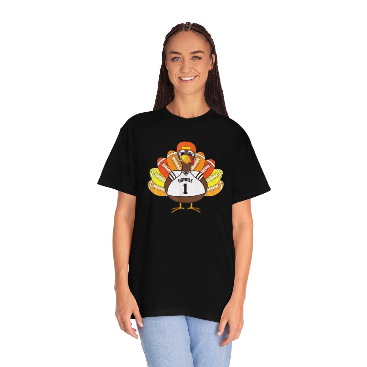 Gobble Turkey Football Thanksgiving Dinner Themed TShirt