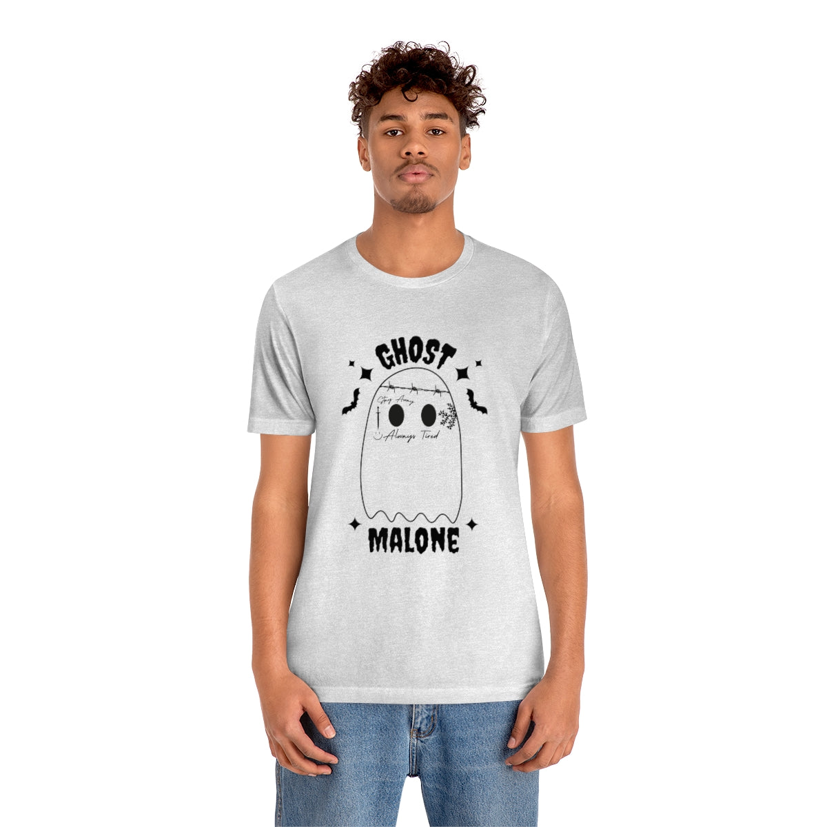 Ghost Malone Cool Halloween Tshirt, Funny Halloween T-Shirt Design on Unisex Jersey Short Sleeve Tee