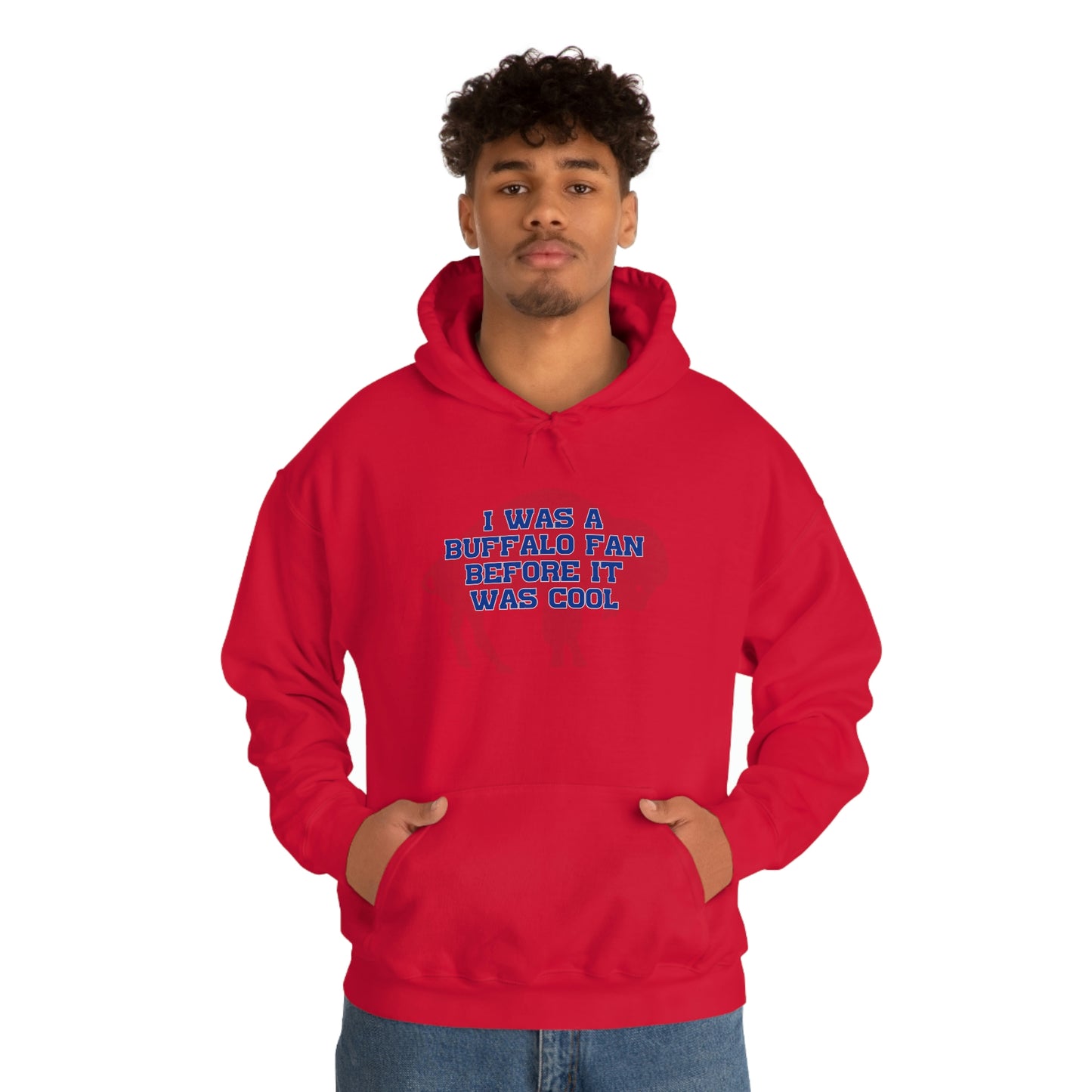 I Was a Buffalo Fan Before it was Cool Retro Red Logo Bills Mafia Football Hooded Sweatshirt