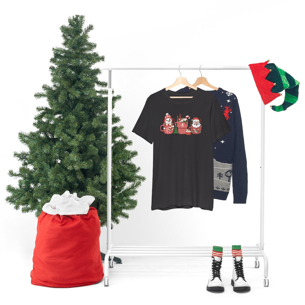 Merry Christmas Coffee Tshirt on Unisex Jersey Short Sleeve Tee