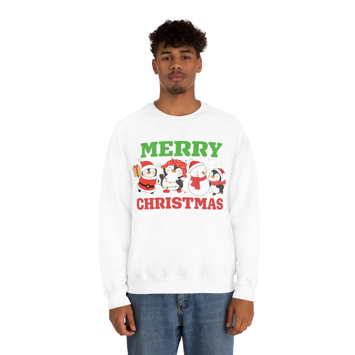 Merry Christmas Cute Penguins Xmas Holiday Sweatshirt