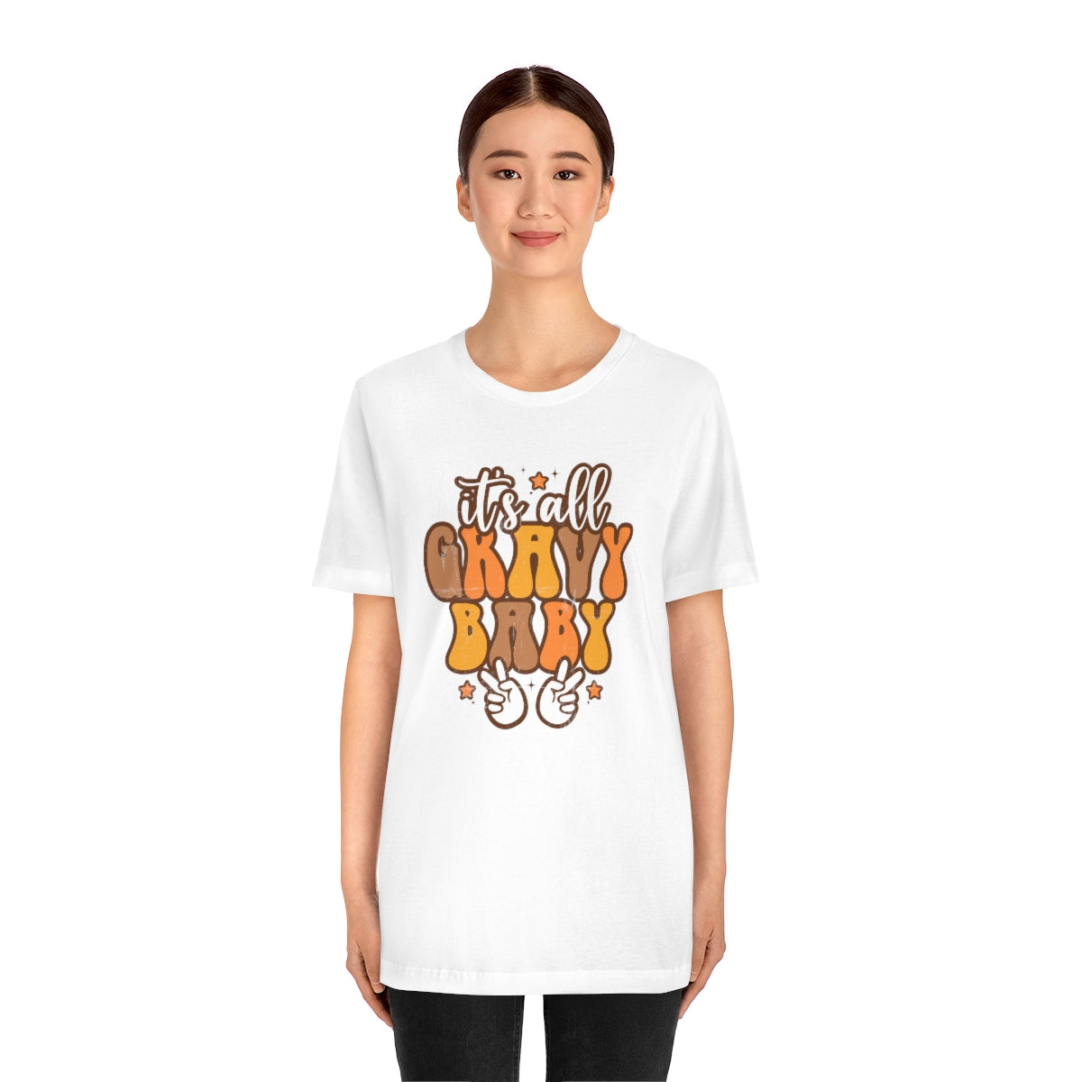 It's All Gravy Baby Thanksgiving Teeshirt on Unisex Jersey Short Sleeve Tee