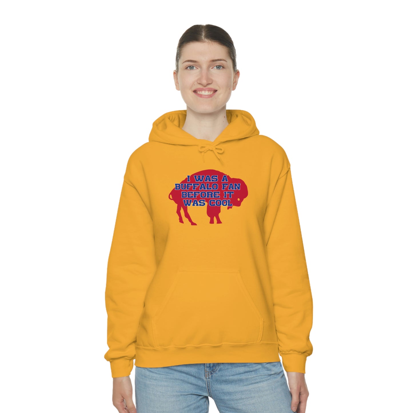 I Was a Buffalo Fan Before it was Cool Retro Red Logo Bills Mafia Football Hooded Sweatshirt