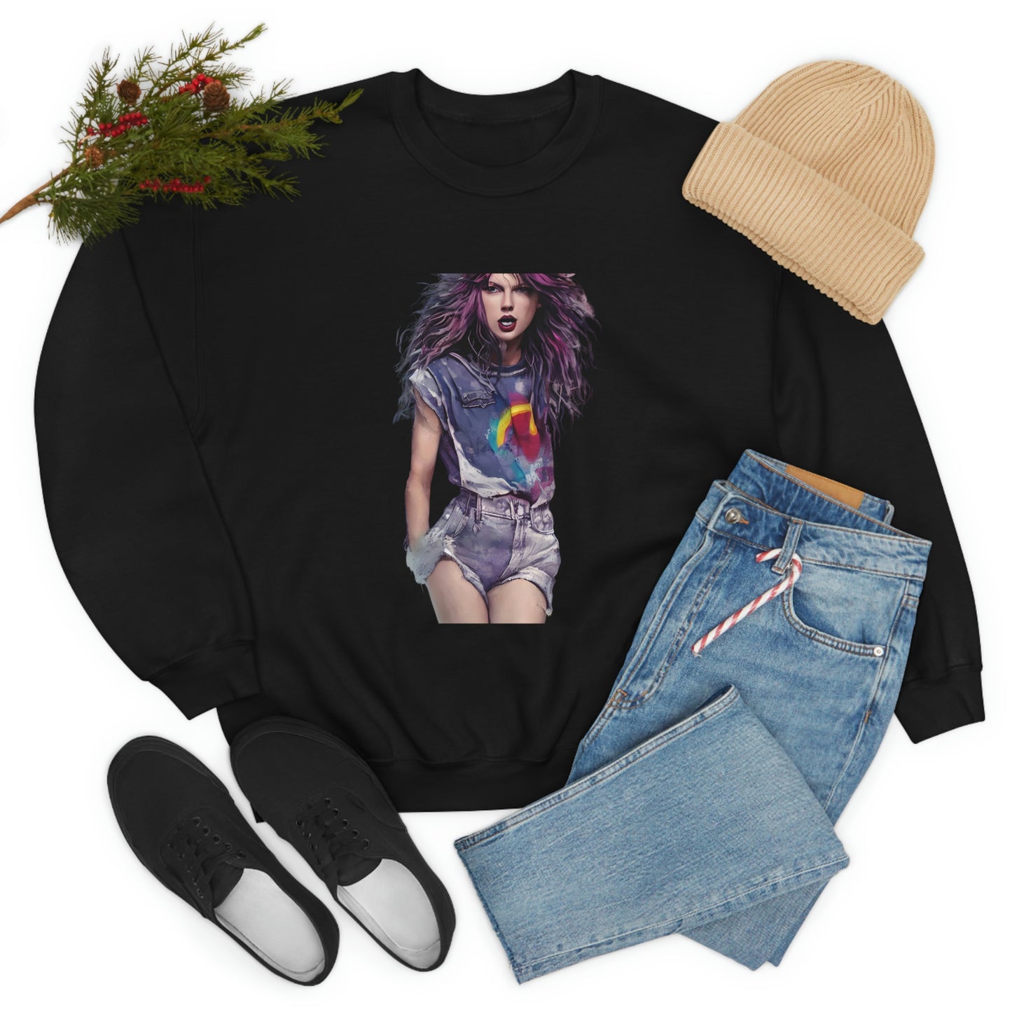 Punk Taylor Swift Rocking T Swift Taylor Swift Merch Fan Swifty Gift Crewneck Sweatshirt