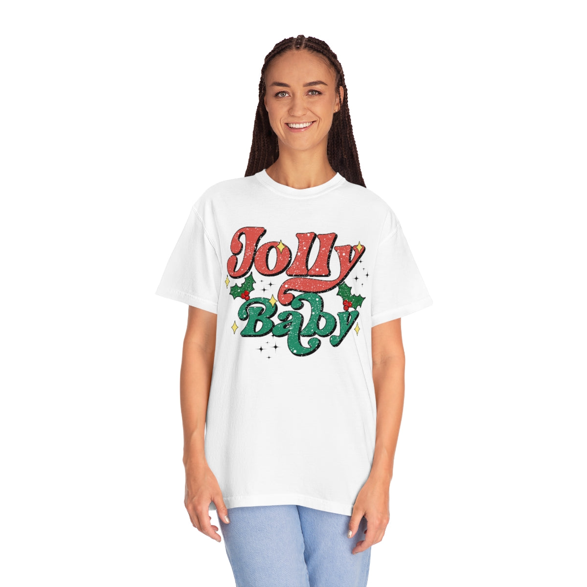 Jolly Baby Groovy Lettering Retro Christmas TeeShirt