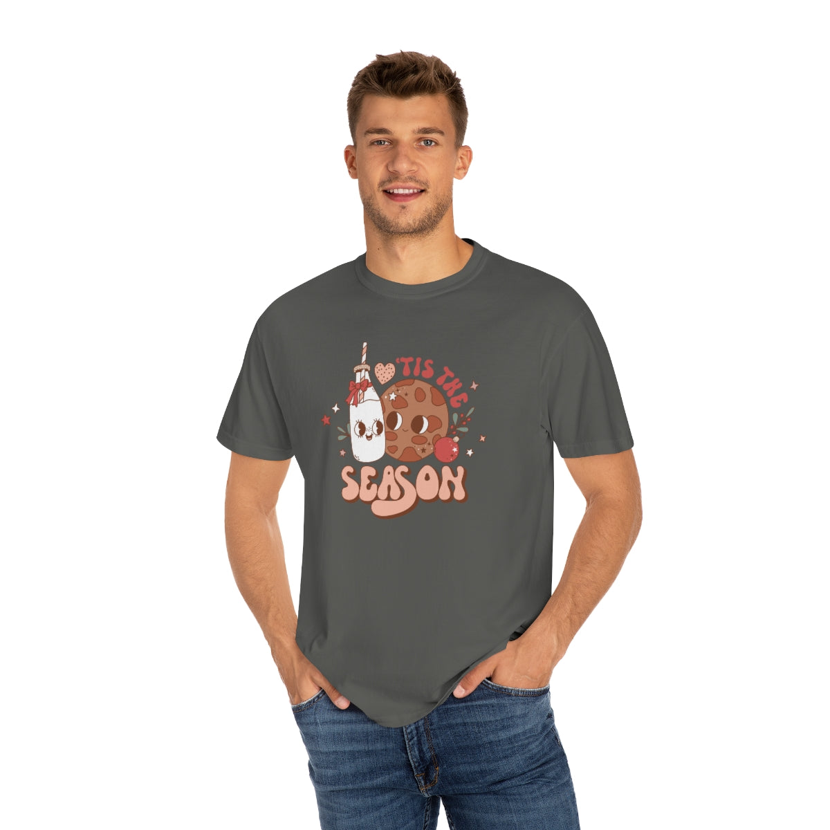 'Tis the Season Milk & Cookies Retro Vintage Christmas TeeShirt