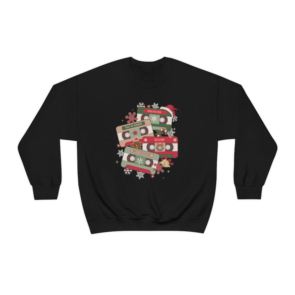 Retro Cassette Christmas Music Sweatshirt