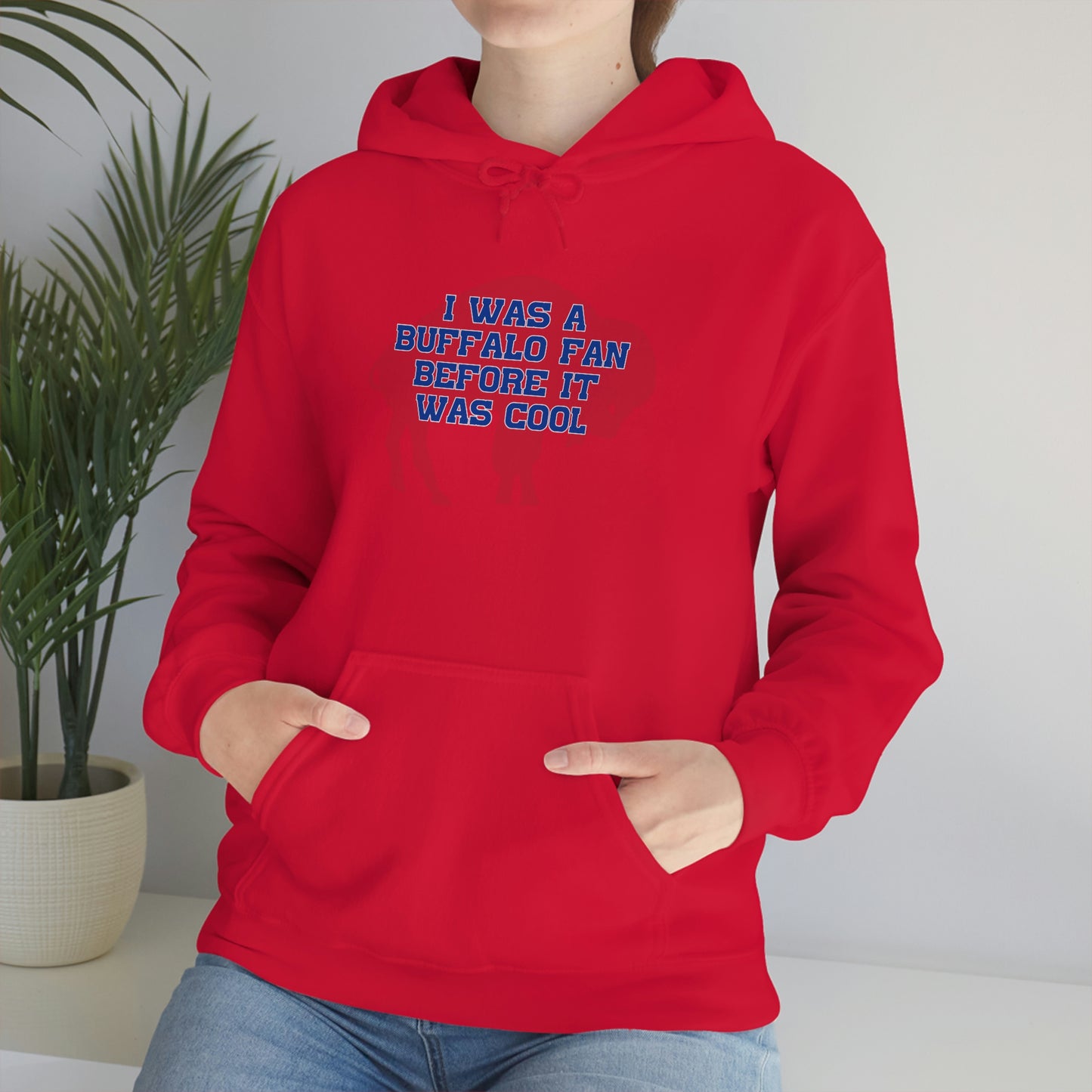 I Was a Buffalo Fan Before it was Cool Retro Red Logo Bills Mafia Football Hooded Sweatshirt