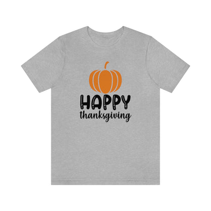 Happy Thanksgiving Pumpkin Tshirt Design | Thanksgiving TShirt | Thanksgiving T-Shirt | Thanksgiving Teeshirt Design on Unisex Jersey Short Sleeve Tee