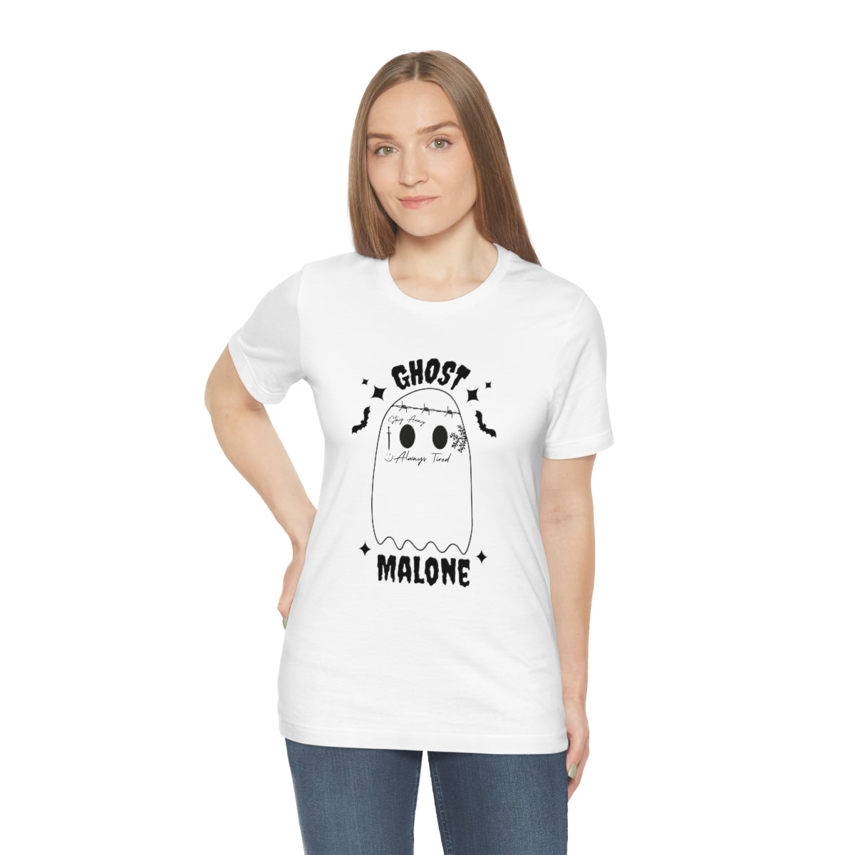 Ghost Malone Cool Halloween Tshirt, Funny Halloween T-Shirt Design on Unisex Jersey Short Sleeve Tee