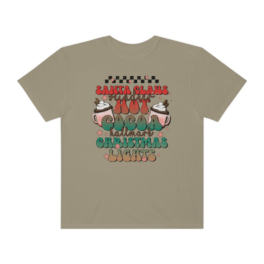 Santa Claus Hot Cocoa & Christmas Movies Retro Christmas Tshirt