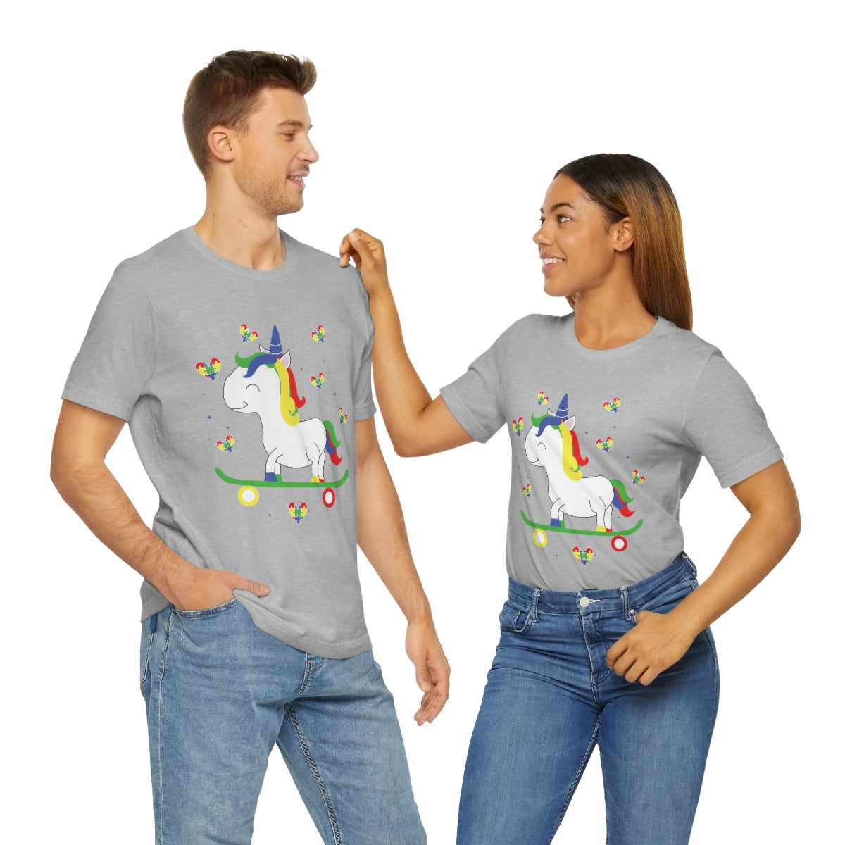 Cute Skateboarding Unicorn Autism Awareness Tshirt