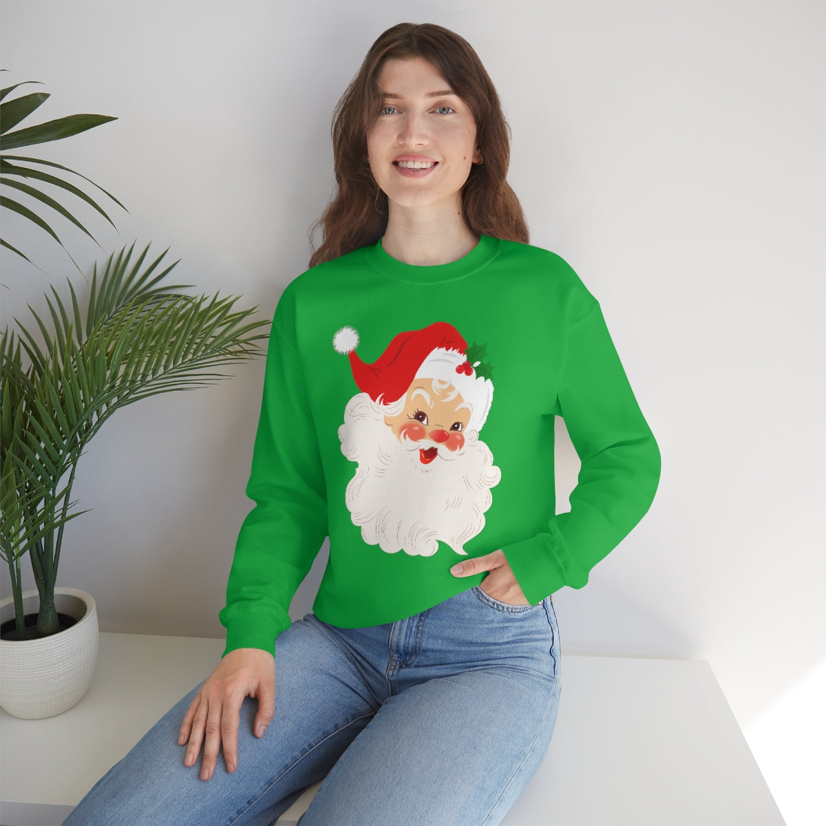 Cute Retro Vintage Classic Santa Kris Kringle Christmas Sweatshirt