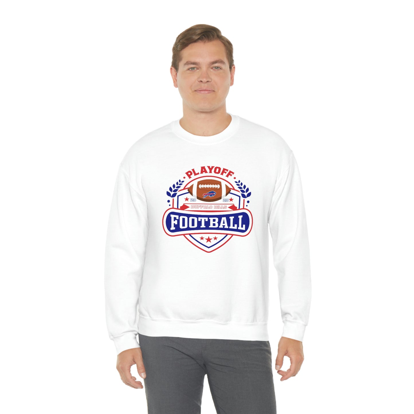 2023 Bufalo Football Playoffs Buffalo Bills Logo Crewneck Sweatshirt