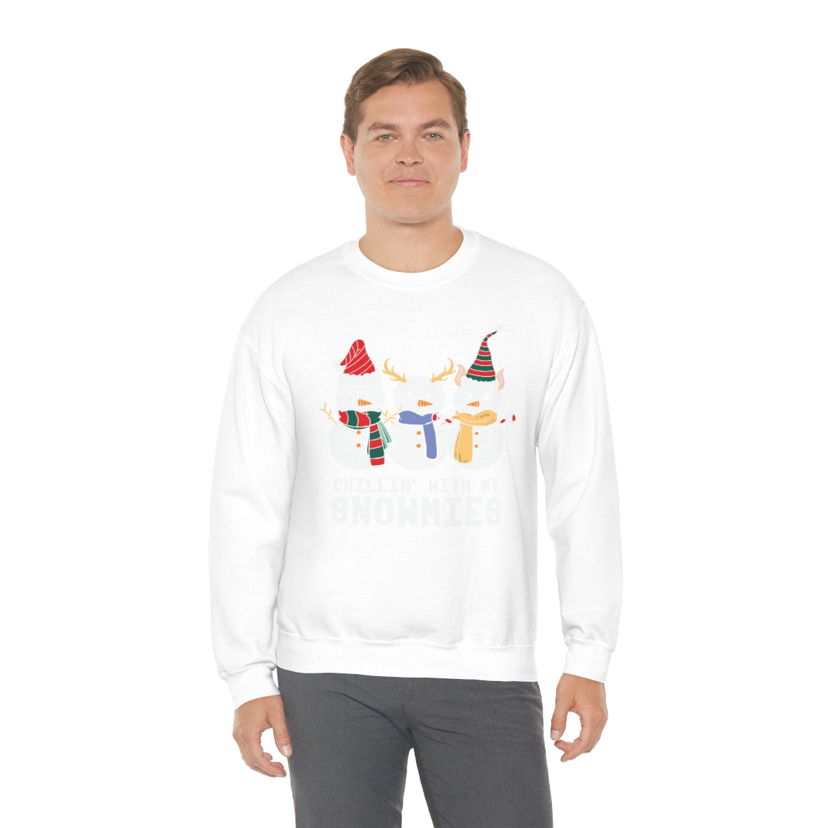 Chillin With My Snowmies Cute Snowman Christmas Sweatshirt