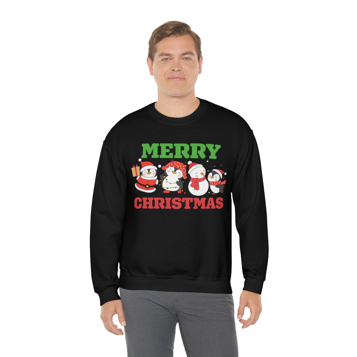 Merry Christmas Cute Penguins Xmas Holiday Sweatshirt