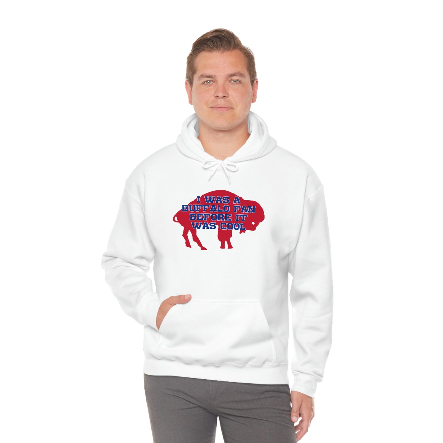 I Was a Buffalo Fan Before it was Cool Retro Red Logo Bills Mafia Football Hooded Sweatshirt