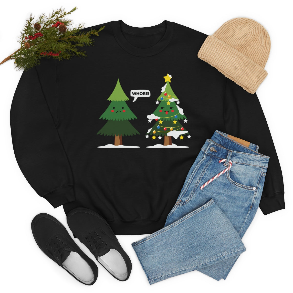 Funny Christmas Trees Cursing Xmas Sweatshirt