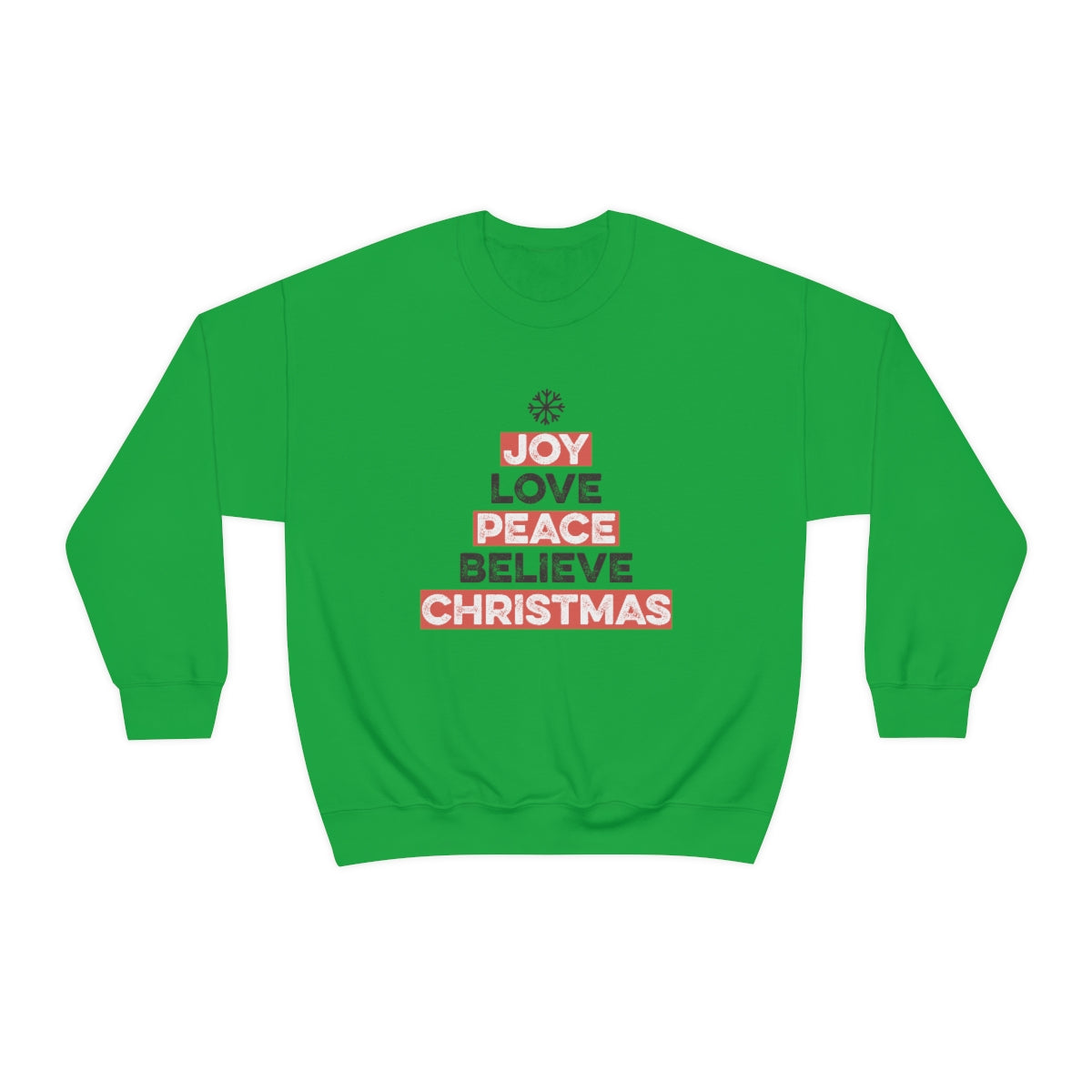 Joy Peace Believe Christmas Snowflake Xmas Holiday Sweatshirt