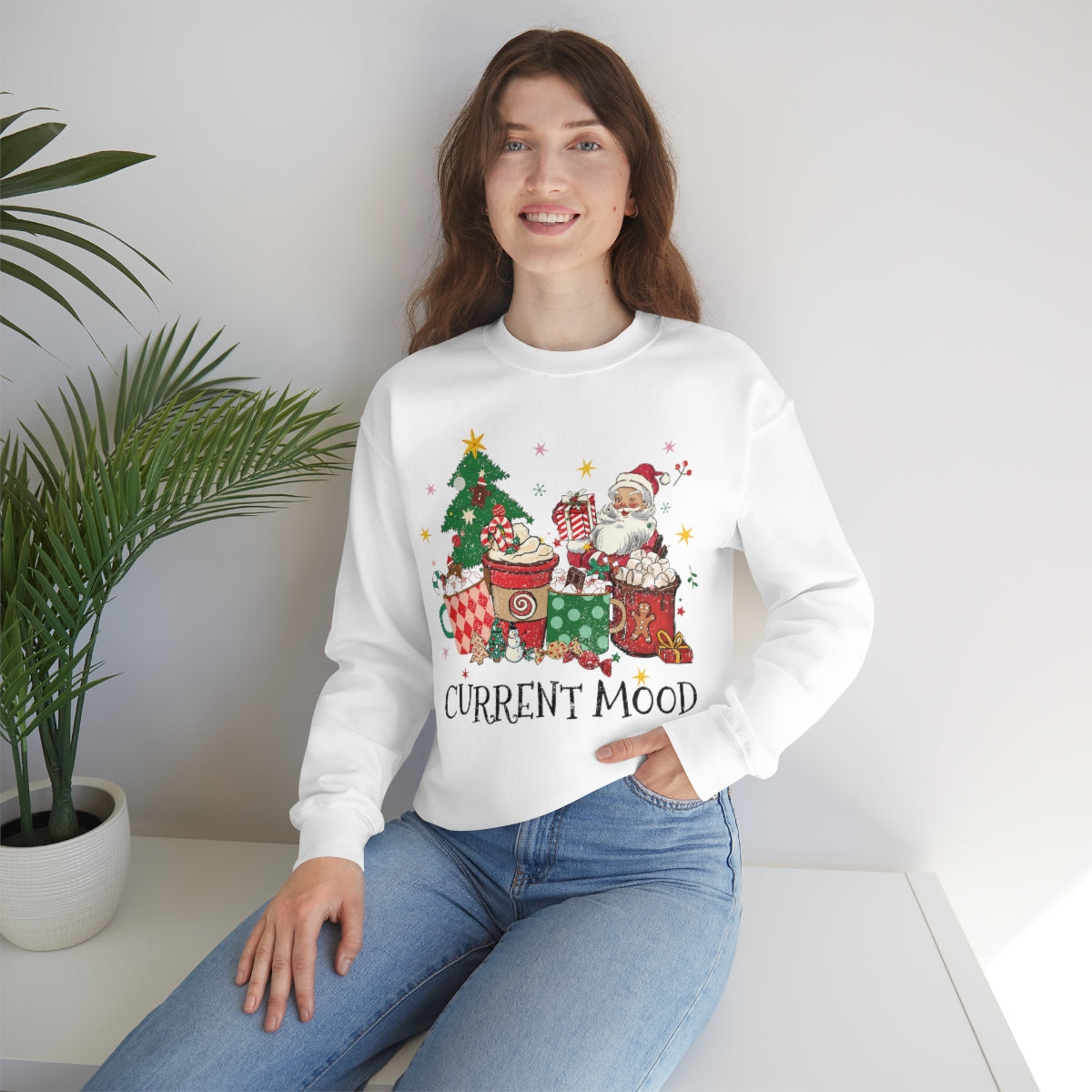 Current Mood Vintage Santa with Presents Christmas Sweatshirt