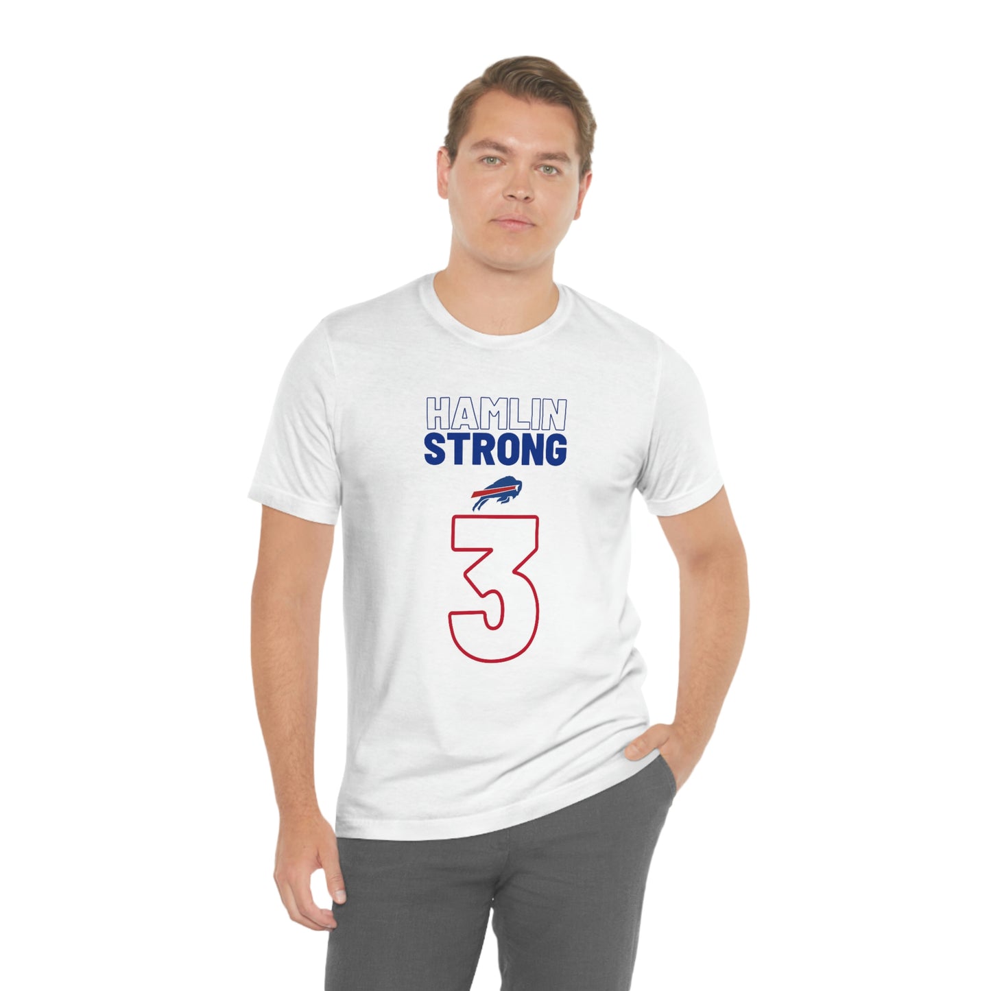 Hamlin Strong Damar Hamlin Buffalo Bills Logo #3 Unisex Jersey Short Sleeve Tee