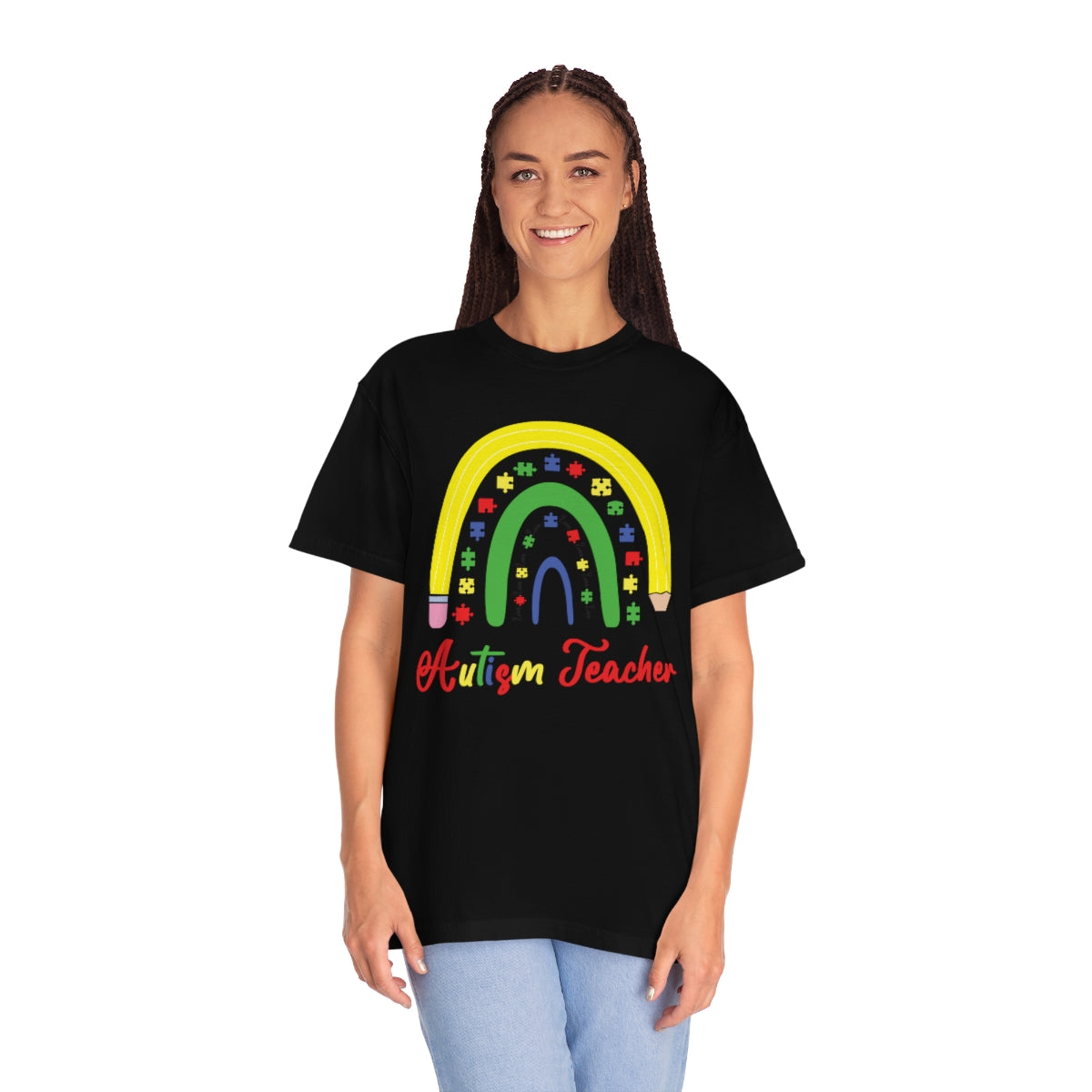 Cute Rainbow Pencil Teacher Autism Awareness Tshirt