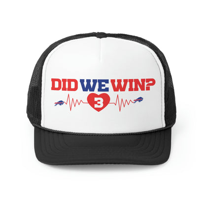 Did We Win? Damar Hamlin #3 Heartbeat Buffalo Bills Trucker Hat