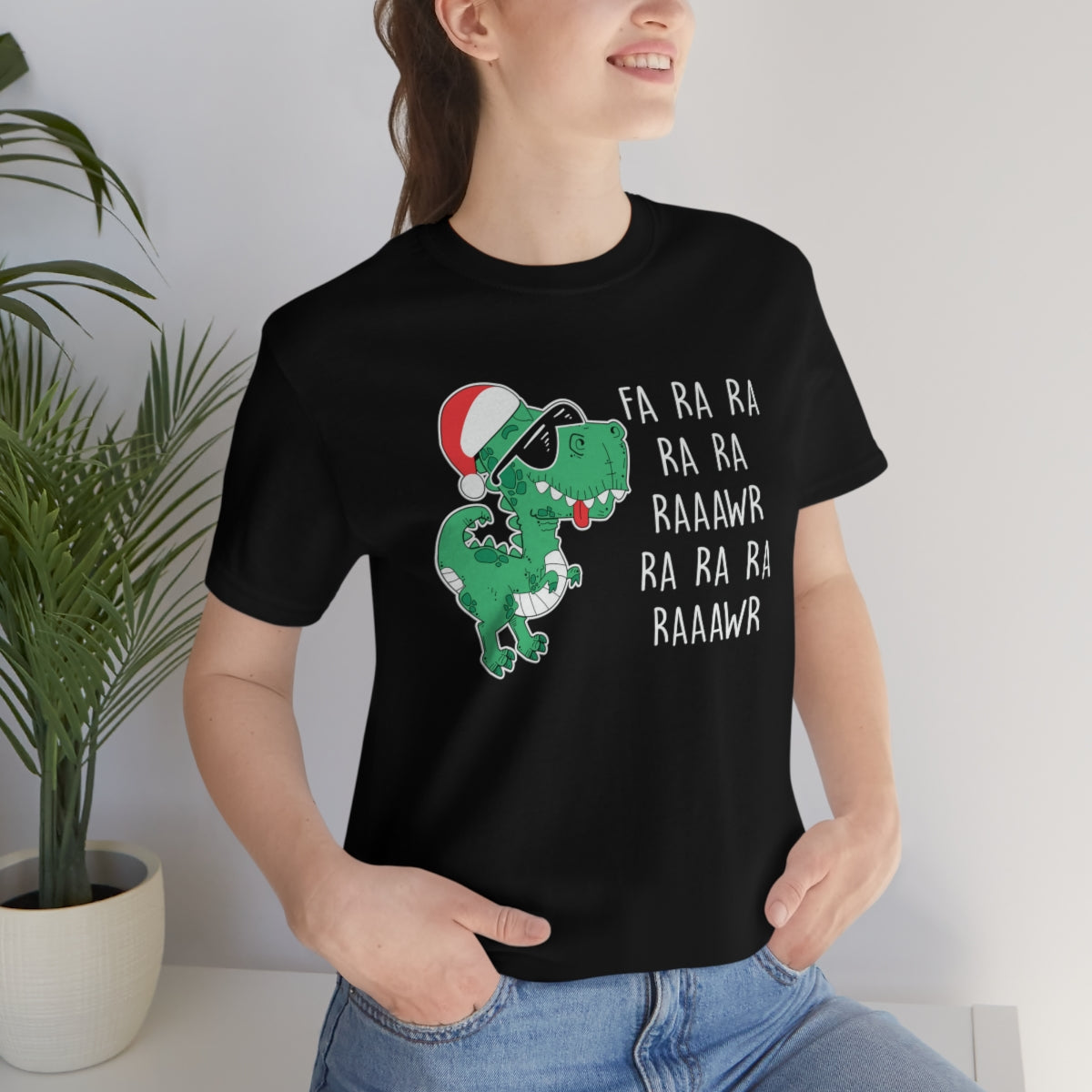 Fa Ra Ra Ra Ra Rawr Cute Dino Christmas Funny Tshirt