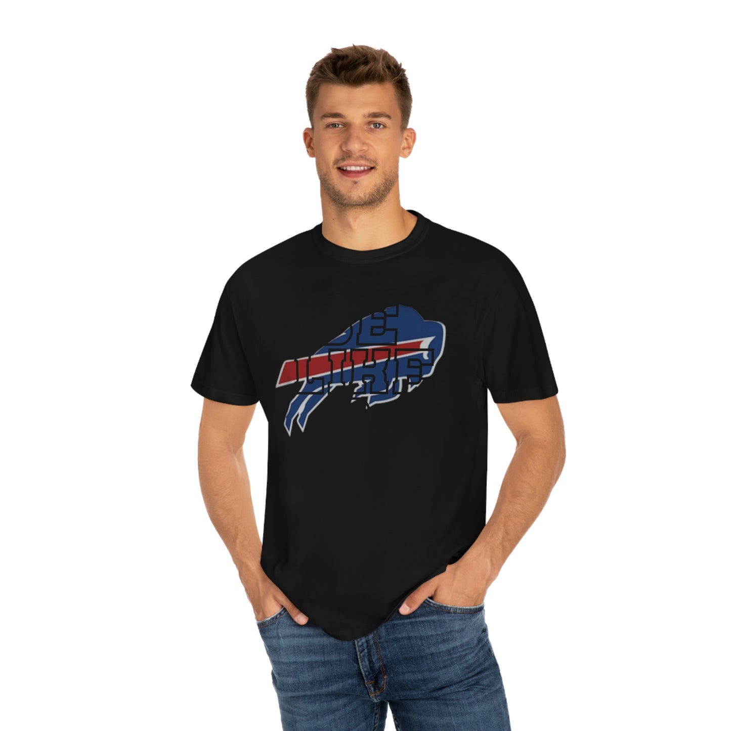 Be Like #3 Black Outline Damar Hamlin Support Buffalo Bills Logo Unisex Garment-Dyed T-shirt