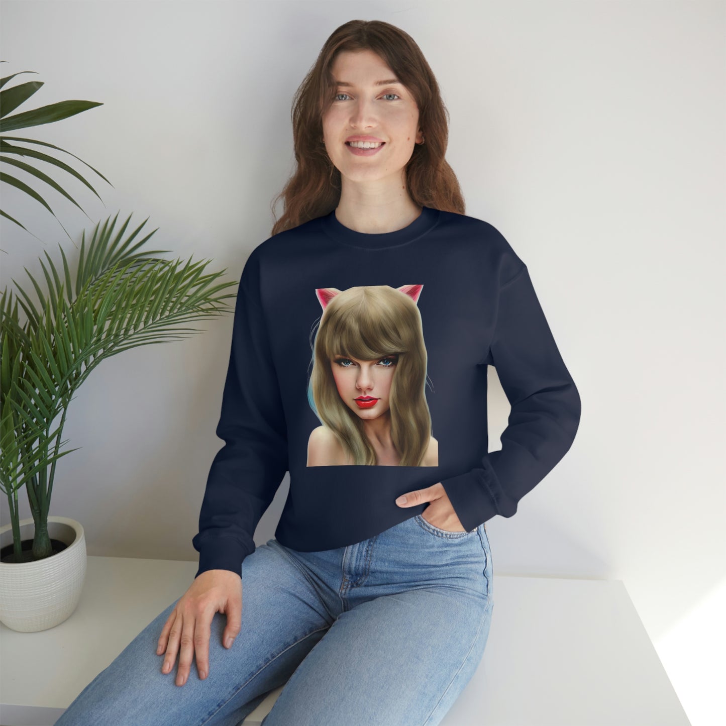 Taylor Swift Cat Ears T Swift Taylor Swift Merch Fan Swifty Gift Crewneck Sweatshirt