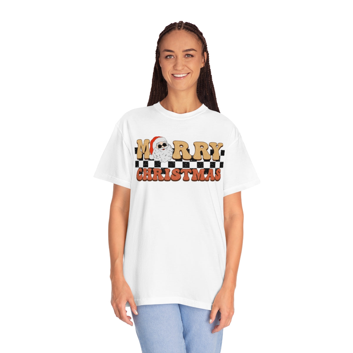 Merry Christmas Retro Santa Skateboard Style Tshirt