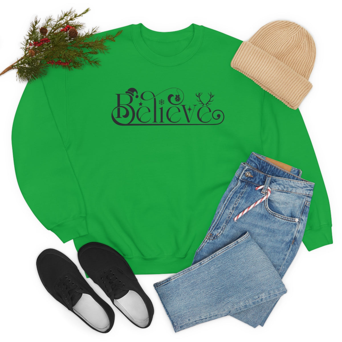 Believe Christmas Magic Holiday Xmas Sweatshirt