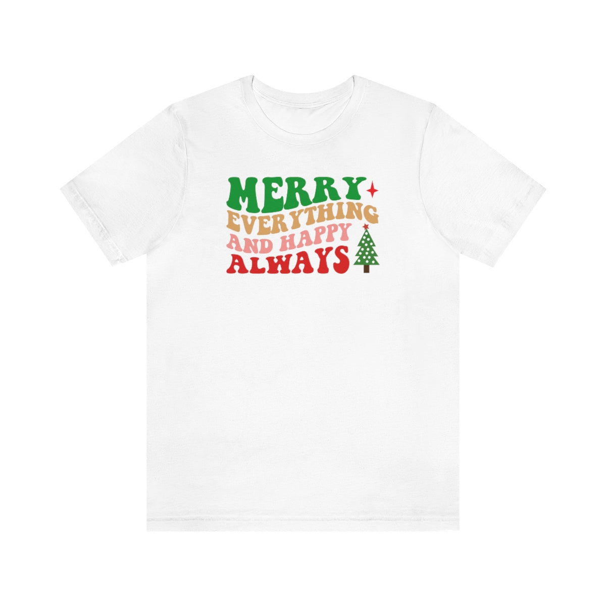 Merry Everything Retro Lettering Christmas Tshirt