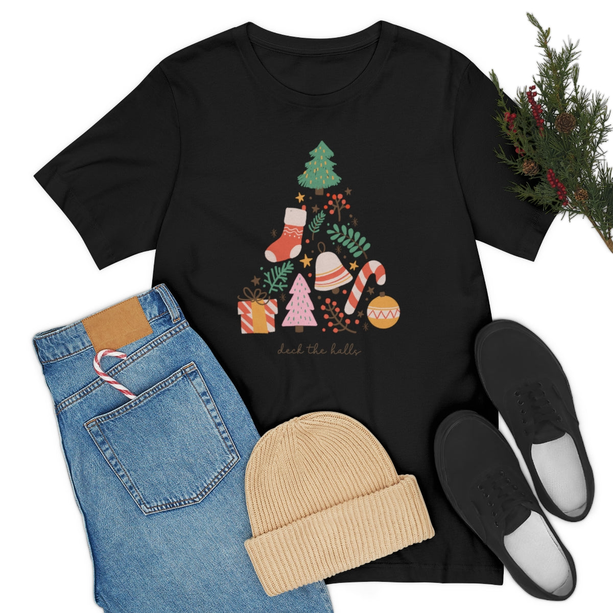 Deck the Halls Beautiful Christmas Tree Tshirt