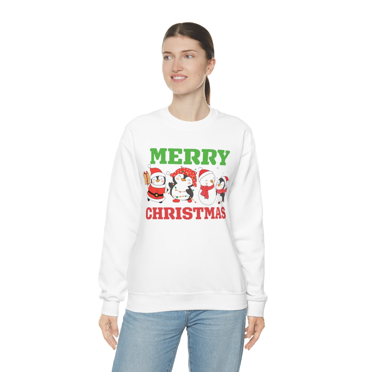 Merry Christmas Cute Penguins Xmas Holiday Sweatshirt