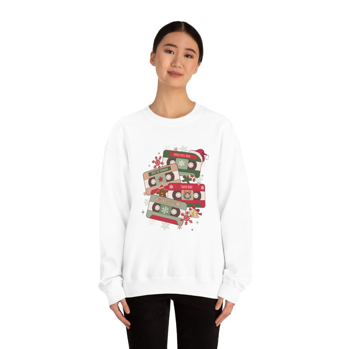 Retro Cassette Christmas Music Sweatshirt