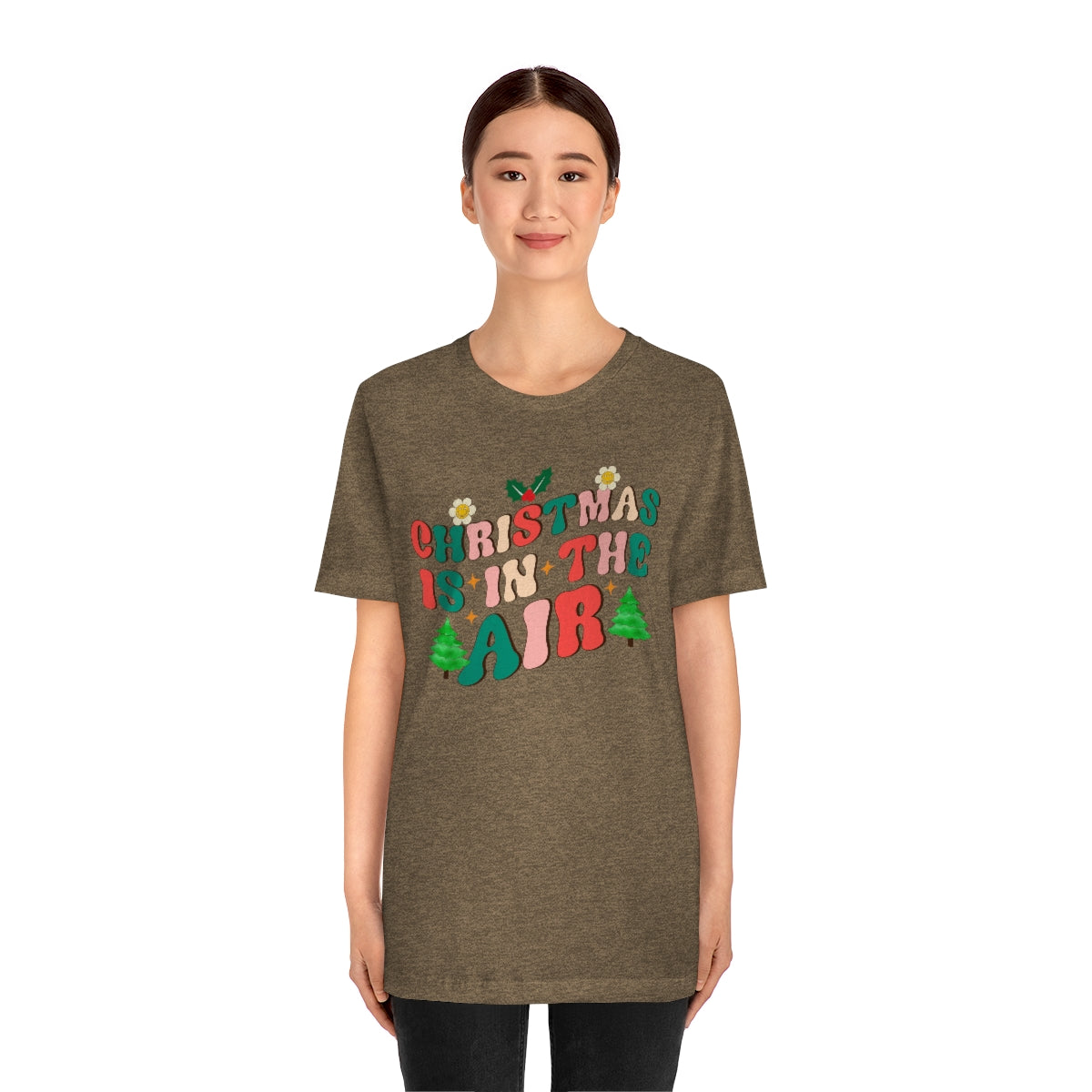 Retro Christmas is in the Air Cute Xmas Trees Holiday Tshirt