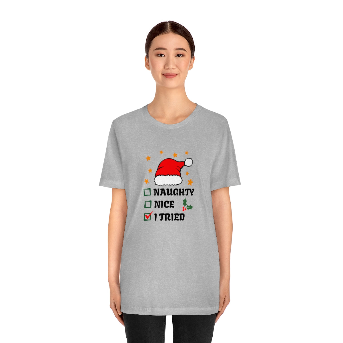 Naughty Nice I Tried Christmas Tshirt