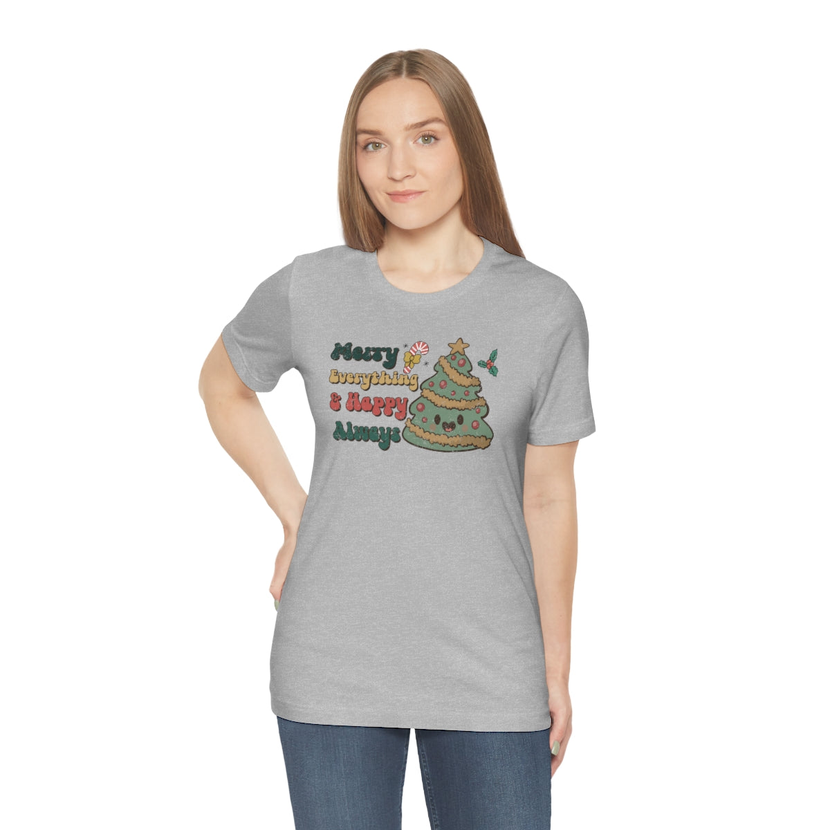 Merry Everything Tree Retro Christmas Tshirt