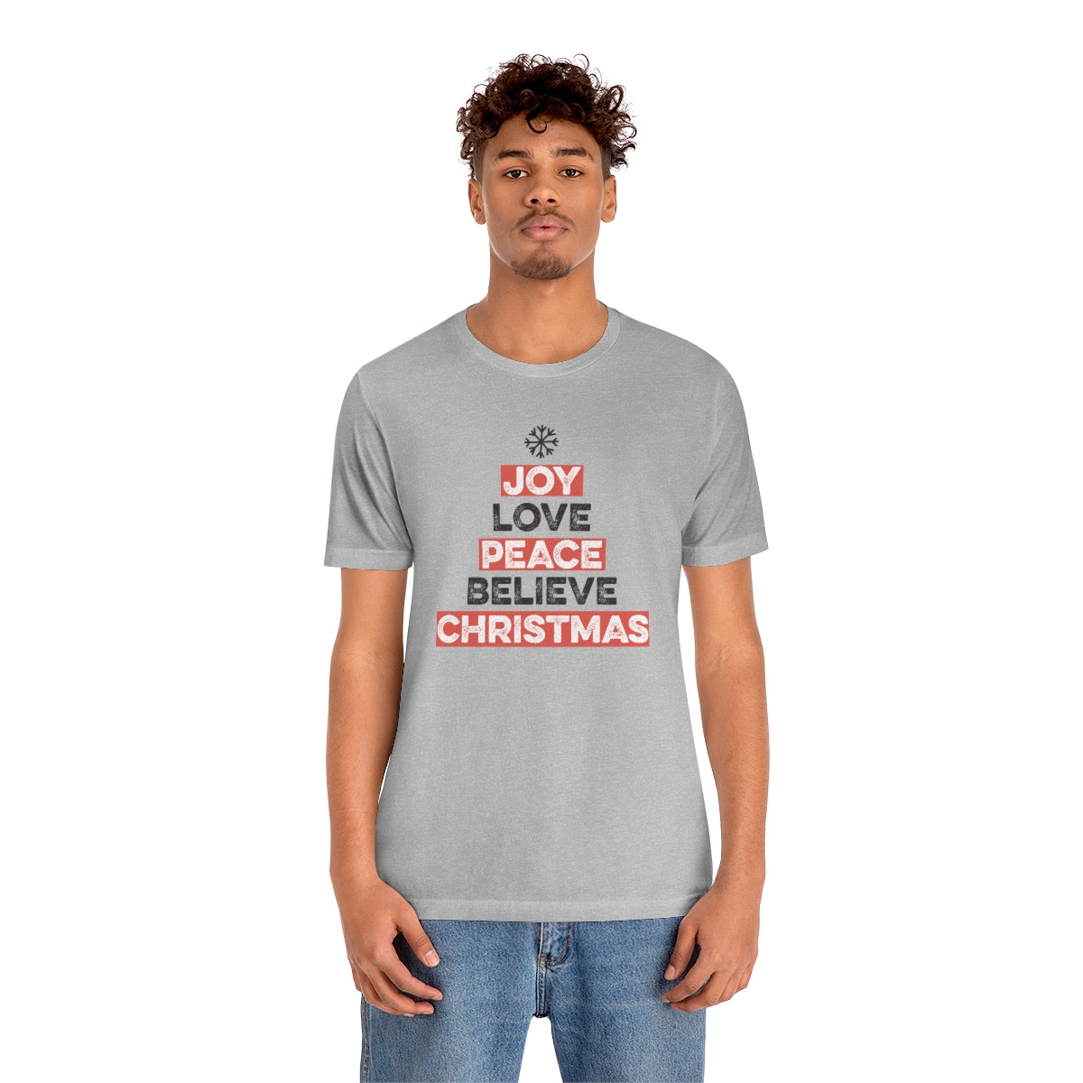 Joy Peace Believe Christmas Xmas Holiday Tshirt